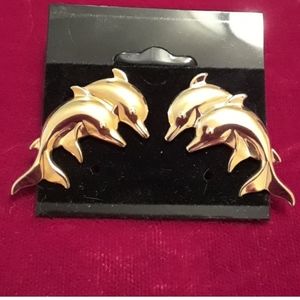 Goldtone Dolphin earrings
